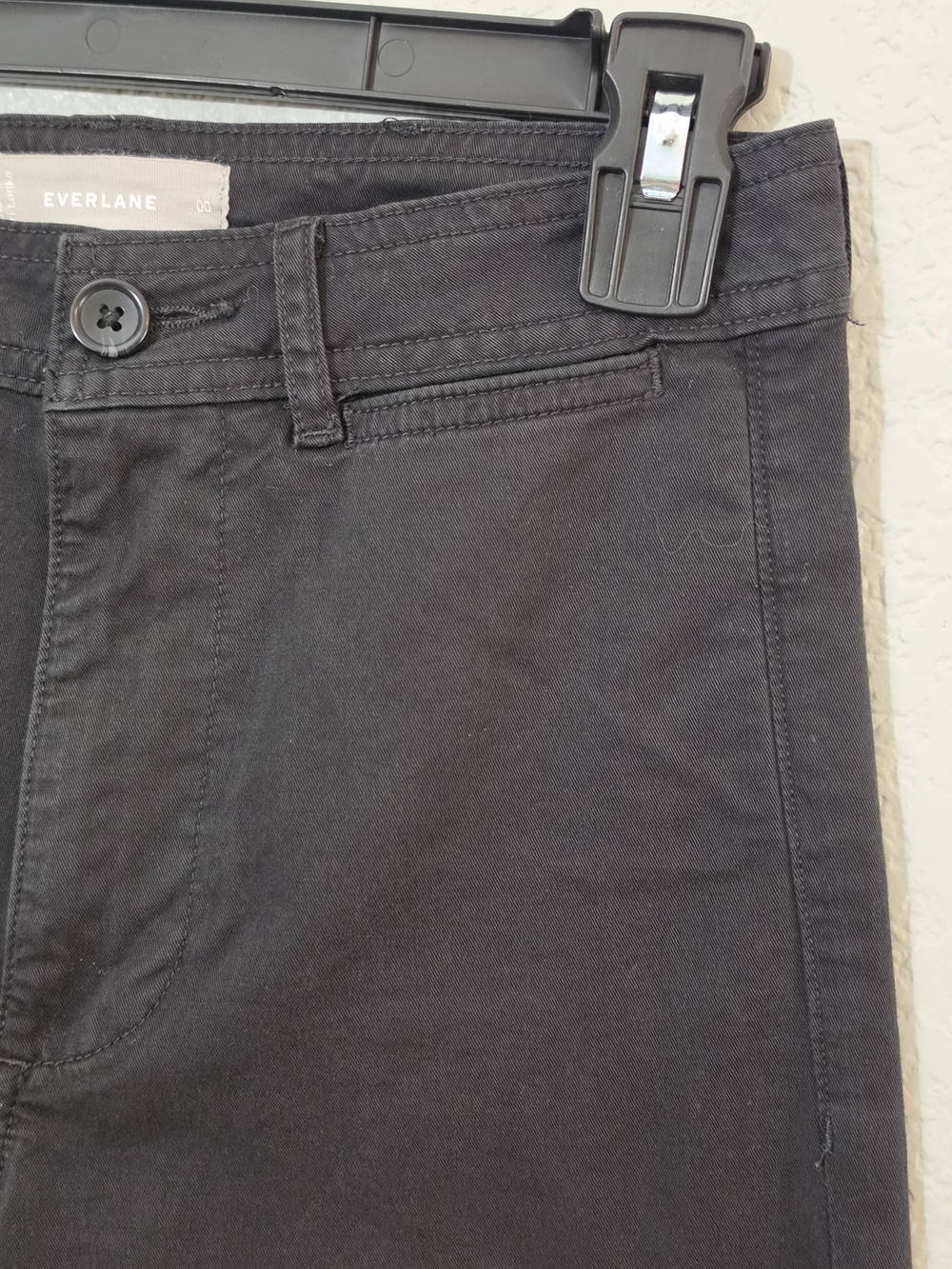 Everlane Lightweight Wide Leg Crop Stretch Cotton Pants Washed Black Womens 00 - Picture 5 of 11